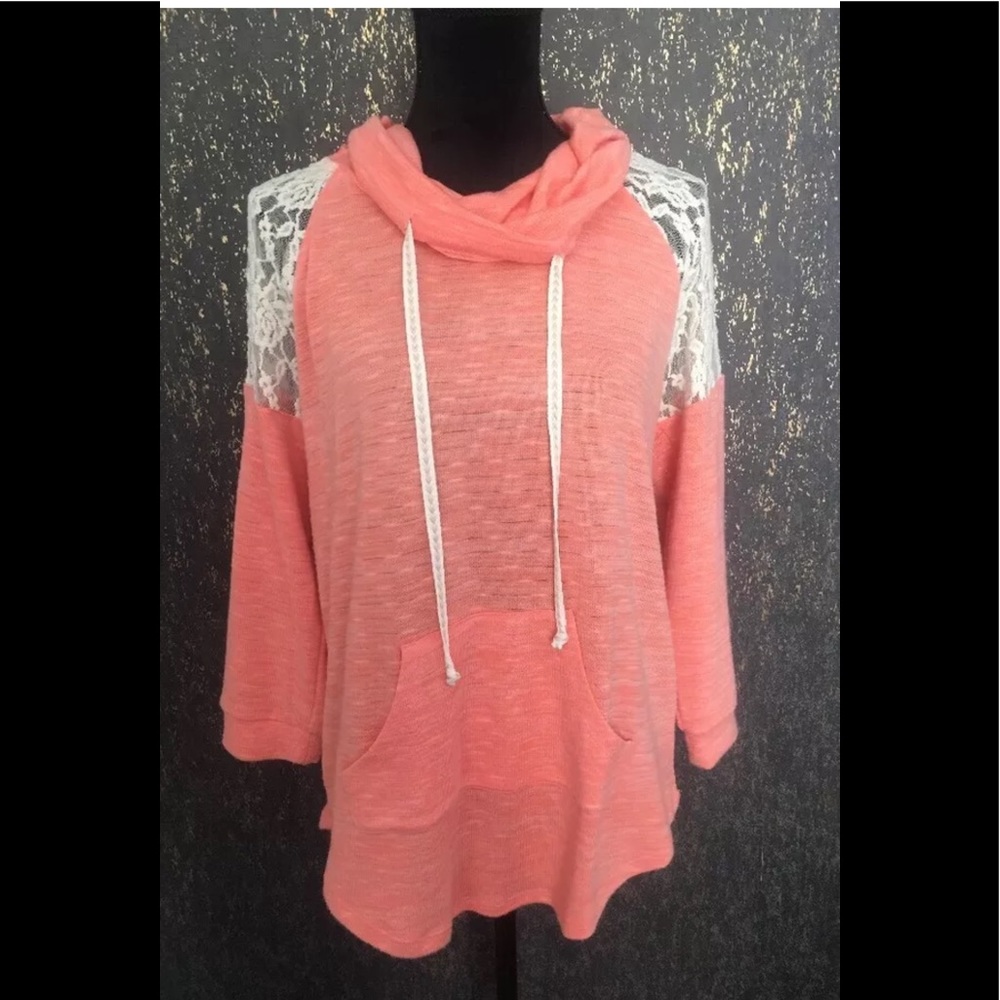 women size xl salmon lace pullover size xl